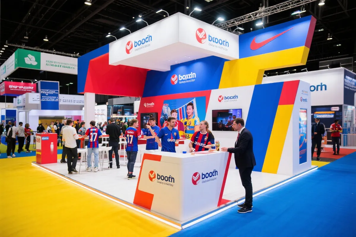 品牌与球迷互动的展台场景